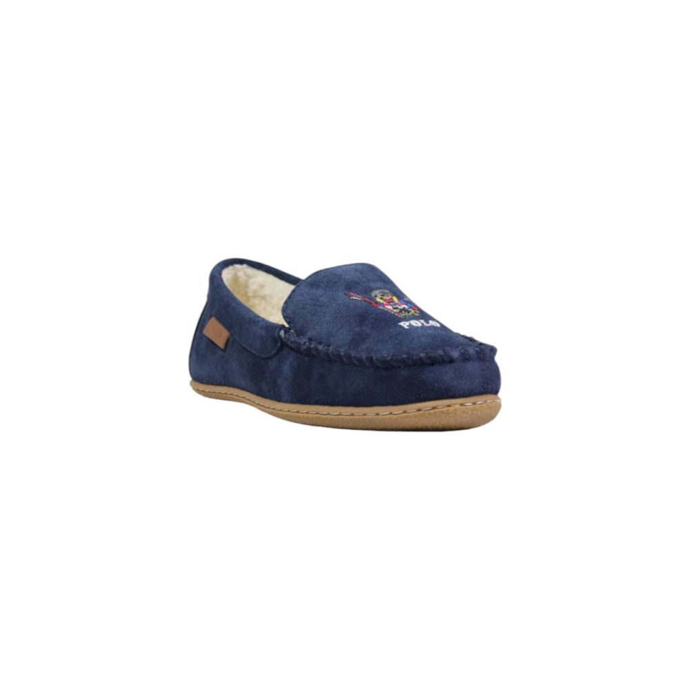 Slippers by Ralph Lauren for women in suede leather blue features an effortless chic silhouette from the Women's Suede Leather Slippers collection, showcasing a and effortless chic .
