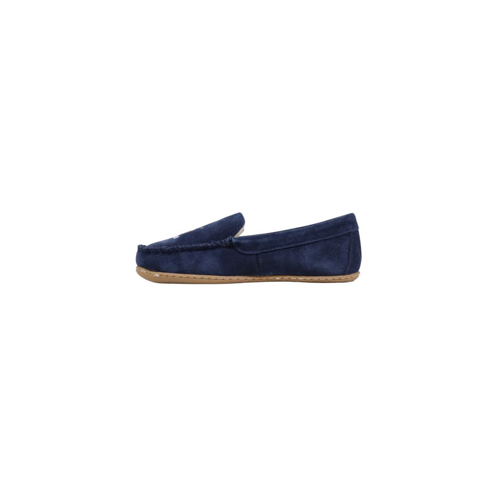 Slippers by Ralph Lauren for women in suede leather blue features an effortless chic silhouette from the Women's Suede Leather Slippers collection, showcasing a and effortless chic .