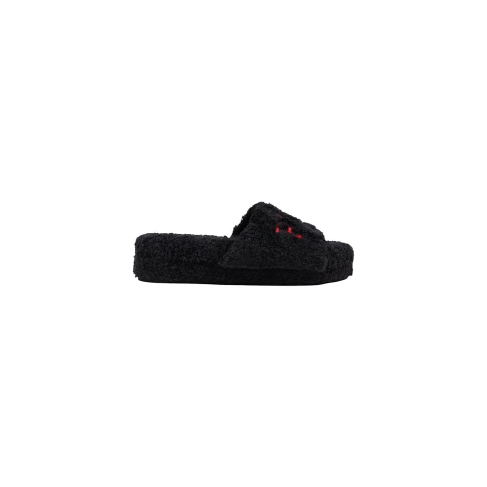 Platform Slippers by Ralph Lauren for women in plush black features an effortless chic Women's Plush Platform Slippers aesthetic, defined by a platform and a refined .