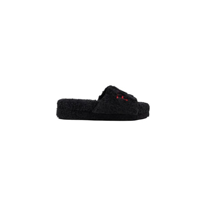 Platform Slippers by Ralph Lauren for women in plush black features an effortless chic Women's Plush Platform Slippers aesthetic, defined by a platform and a refined .