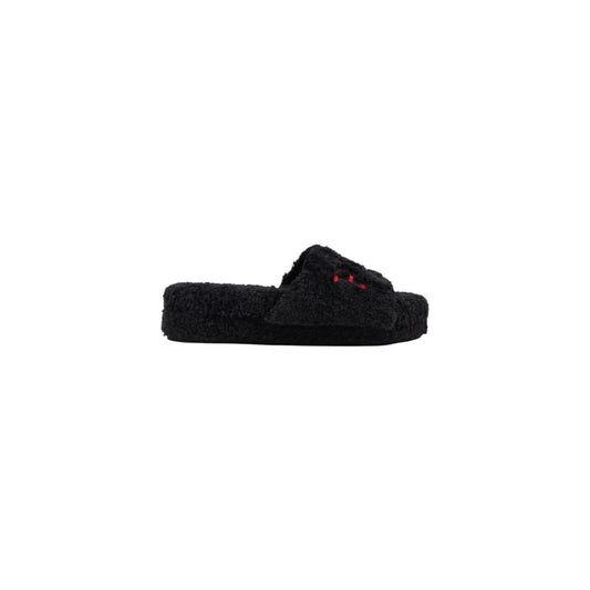 Platform Slippers by Ralph Lauren for women in plush black features an effortless chic Women's Plush Platform Slippers aesthetic, defined by a platform and a refined .