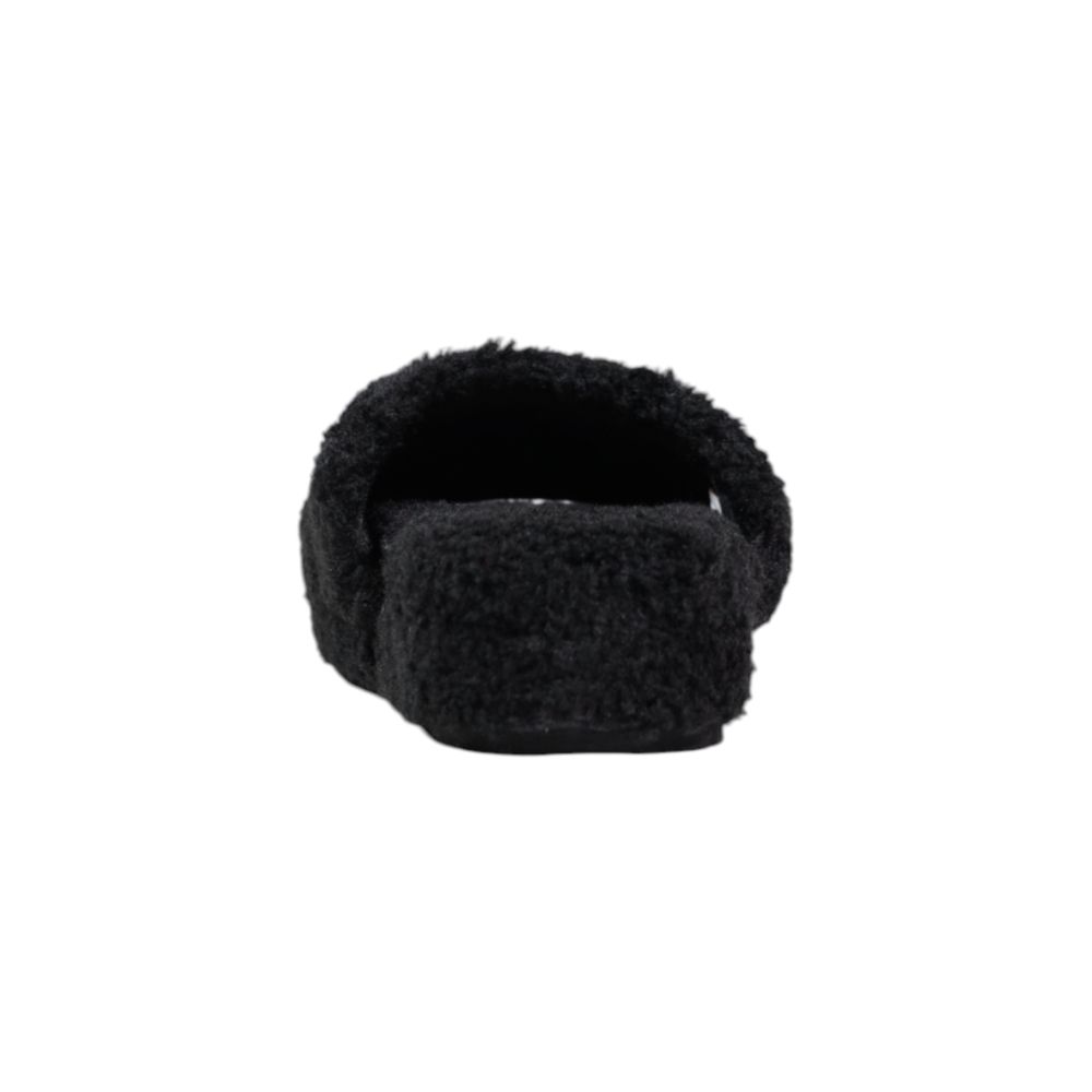 Platform Slippers by Ralph Lauren for women in plush black presents a something went wrong. try again. silhouette, perfectly capturing the something went wrong. try again. essence of Women's Plush Platform Slippers with its signature and platform.