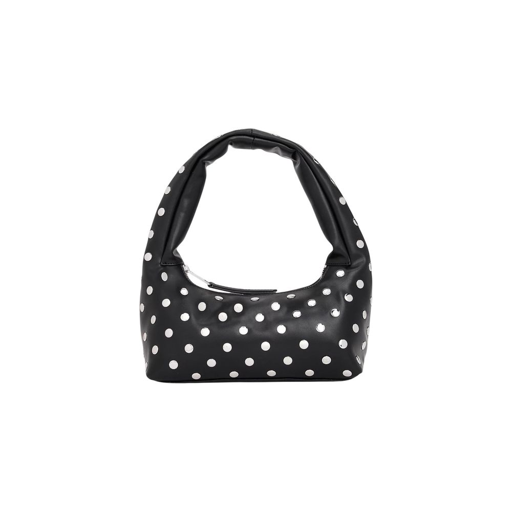 Tommy Hilfiger Jeans Polyethylene & Polyurethane Medium Shoulder Evening Shopper Handbag - Black Patterned