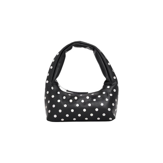 Tommy Hilfiger Jeans Polyethylene & Polyurethane Medium Shoulder Evening Shopper Handbag - Black Patterned