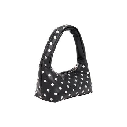 Tommy Hilfiger Jeans Polyethylene & Polyurethane Medium Shoulder Evening Shopper Handbag - Black Patterned
