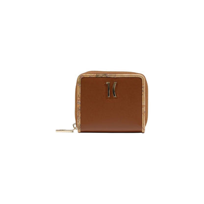 Alviero Martini Prima Classe Leather & Metal Wallet - Brown Signature Print