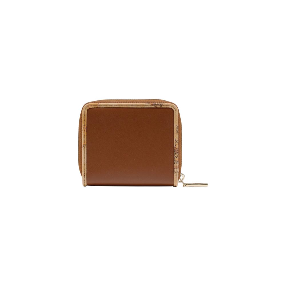 Alviero Martini Prima Classe Leather & Metal Wallet - Brown Signature Print