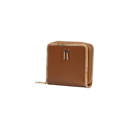 Alviero Martini Prima Classe Leather & Metal Wallet - Brown Signature Print