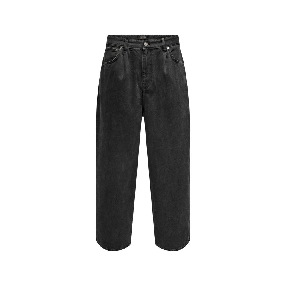 Jeans by Only & Sons for men in beaver hair & denim cotton black & natural presents a refined pantology silhouette, artfully defined by a refined pantology relaxed-fit & regular-fit, long, and a sophisticated .