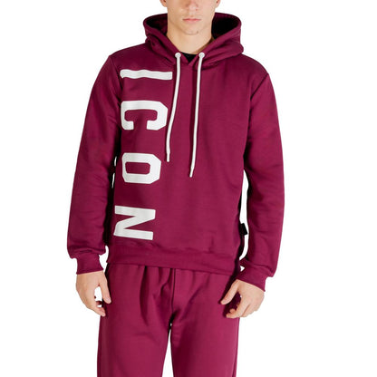 Hooded Hoodie by Icon for men in cotton polyester bordeaux features an avant-garde silhouette, showcasing a sophisticated hooded neckline and detail for a truly avant-garde finish.