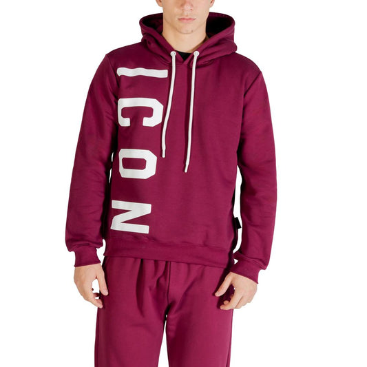 Hooded Hoodie by Icon for men in cotton polyester bordeaux features an avant-garde silhouette, showcasing a sophisticated hooded neckline and detail for a truly avant-garde finish.