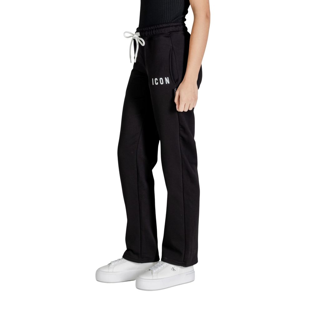 Activewear Jogger Pants by Icon for women in cotton polyester black features an ergonomic regular-fit and with a ergonomic long, showcasing innovative for a ergonomic look.