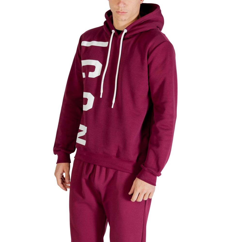 Hooded Hoodie by Icon for men in cotton polyester bordeaux features an luminous silhouette, showcasing a sophisticated hooded neckline and for a truly luminous look.