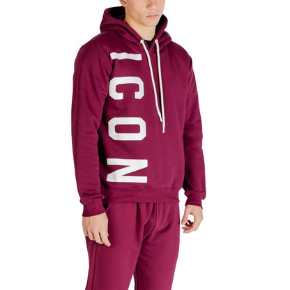Hooded Hoodie by Icon for men in cotton polyester bordeaux features a slouchy chic silhouette, detailed with a slouchy chic and a signature hooded neckline for an elevated aesthetic.
