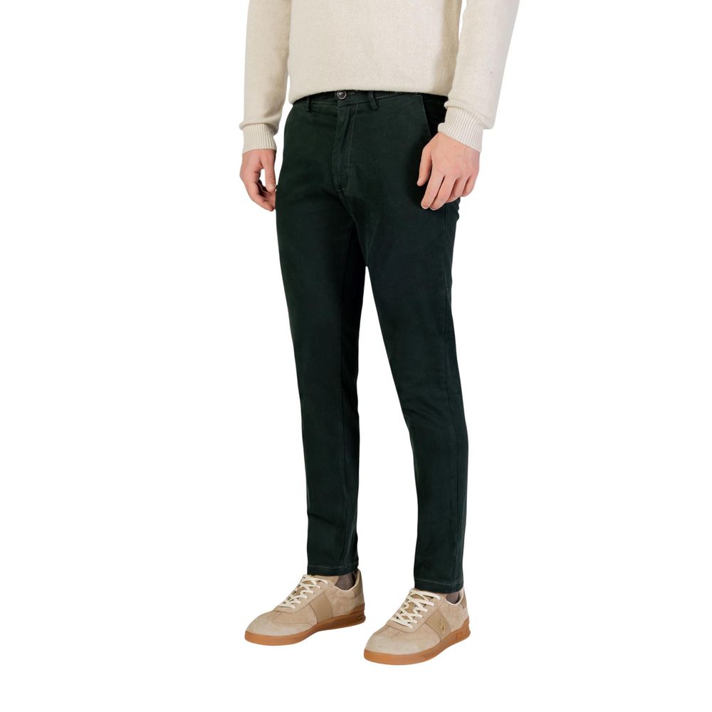 Trousers by Borghese for men in stretch cotton green features a sculptural silhouette, showcasing a sculptural skinny & regular-fit and long with a sophisticated for a sculptural finish.