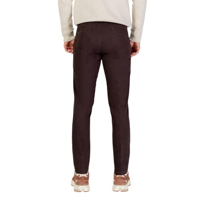 Trousers by Borghese for men in stretch cotton brown features a tailored silhouette with a tailored skinny & regular-fit, defined by its long and a sophisticated .