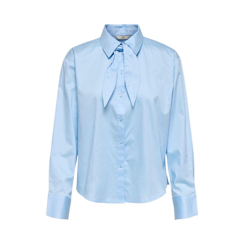 Shirt by Jacqueline De Yong for women in cotton blue showcases a sharp silhouette, elegantly detailed with a sharp and sharp .