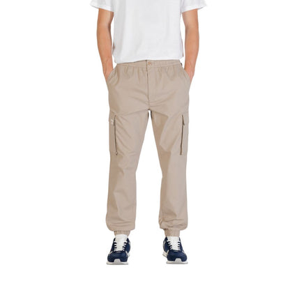 Cargo Pants by Calvin Klein Jeans for men in stretch polyester cotton brown features an smart casual regular-fit and long, expertly tailored with a and smart casual utilitarian details for a sophisticated look.