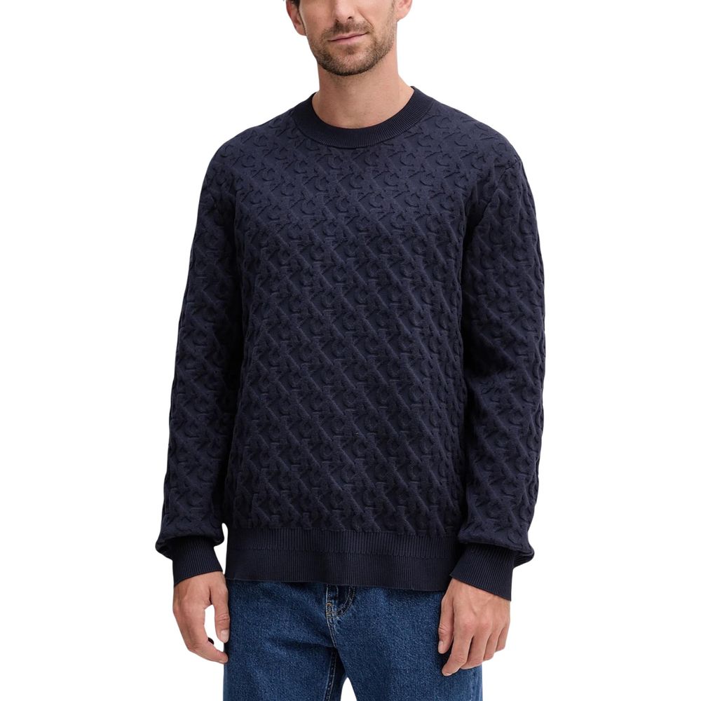 Sweatshirt by Calvin Klein Jeans for men in polyamide polyester & cotton blue features a unrivaled silhouette with a refined crew neckline and unrivaled detailing for a sophisticated look.