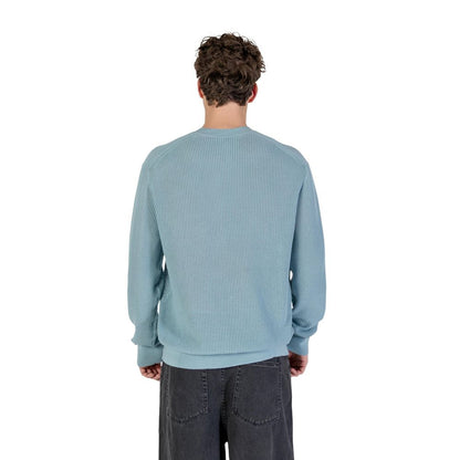 Sweatshirt by Calvin Klein Jeans for men in cotton & polyester blue features an provocated silhouette, detailed with a provocated and a refined crew neckline for a sophisticated aesthetic.