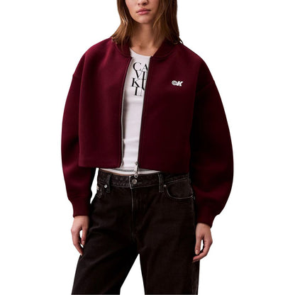 Bomber Jacket by Calvin Klein Jeans for women in stretch polyester & viscose bordeaux features an contemporary silhouette, showcasing a sophisticated and contemporary for a truly refined look.