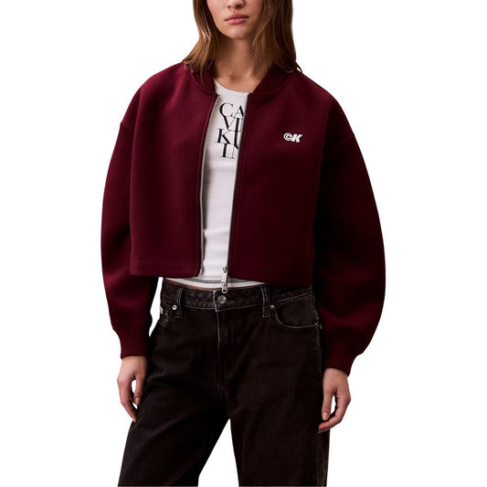 Bomber Jacket by Calvin Klein Jeans for women in stretch polyester & viscose bordeaux features an contemporary silhouette, showcasing a sophisticated and contemporary for a truly refined look.