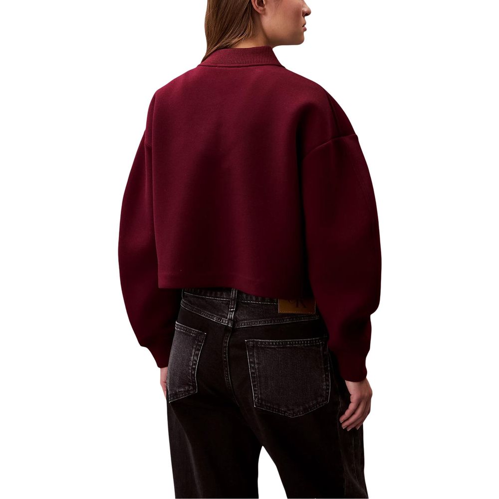 Bomber Jacket by Calvin Klein Jeans for women in stretch polyester & viscose bordeaux features a city-ready silhouette, detailed with and a city-ready .