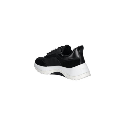 Sneakers by Calvin Klein for women in leather black features an sumptuous silhouette, showcasing the premium Women's Athletic Casual Leather Sneakers in a sumptuous athletic casual style that offers a sumptuous finish for refined style.