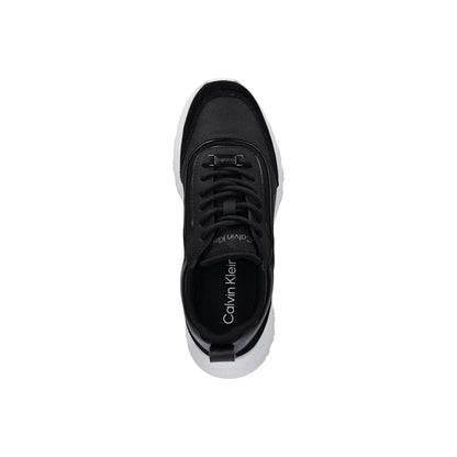 Sneakers by Calvin Klein for women in leather black features an opulent silhouette from the Women's Athletic Casual Leather Sneakers collection, showcasing a signature athletic casual style with an opulent finish.