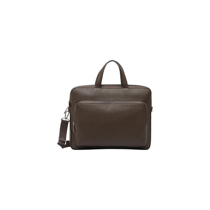Briefcase by Calvin Klein for men in polyester polyurethane & polyethylene brown showcases a architectural Polyester Polyurethane & Polyethylene Briefcase design, featuring a secure zipper with organized laptop-compartment and versatile shoulder-strap, adjustable-strap, detachable-strap & handle for a architectural look.