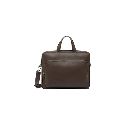 Briefcase by Calvin Klein for men in polyester polyurethane & polyethylene brown showcases a architectural Polyester Polyurethane & Polyethylene Briefcase design, featuring a secure zipper with organized laptop-compartment and versatile shoulder-strap, adjustable-strap, detachable-strap & handle for a architectural look.