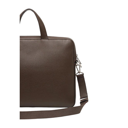 Briefcase by Calvin Klein for men in polyester polyurethane & polyethylene brown features a utilitarian chic Polyester Polyurethane & Polyethylene Briefcase design with a secure zipper, utilitarian chic laptop-compartment, and versatile shoulder-strap, adjustable-strap, detachable-strap & handle for a sophisticated look.