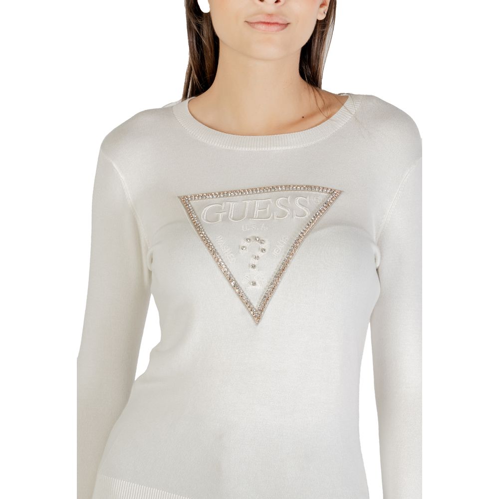 Sweatshirt by Guess for women in stretch viscose cream features a unrivaled silhouette with a refined and unrivaled detailing for a sophisticated look.