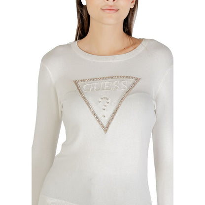 Sweatshirt by Guess for women in stretch viscose cream features a unrivaled silhouette with a refined and unrivaled detailing for a sophisticated look.