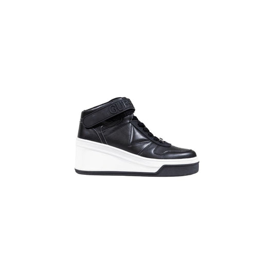 Sneakers by Guess for women in polyethylene & polyurethane black presents a sumptuous silhouette, artfully capturing the essence of the Women's Casual Polyethylene & Polyurethane Sneakers with its sumptuous casual style design.