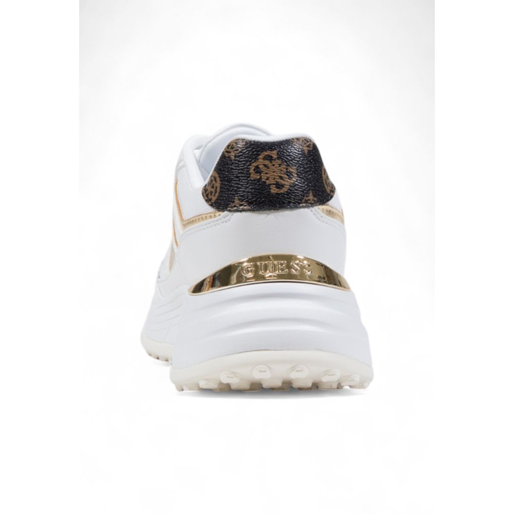 Sneakers by Guess for women in polyester polyurethan & polyethylene white presents a sumptuous silhouette as Women's Lightweight Casual Polyester Polyurethan & Polyethylene Sneakers, expertly defined by a sumptuous casual style for a sumptuous, high-fashion look.