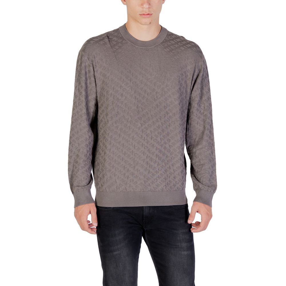 Sweatshirt by Armani Exchange for men in polyamide viscose gray features an exquisite silhouette, showcasing and crew neckline details for a exquisite look.