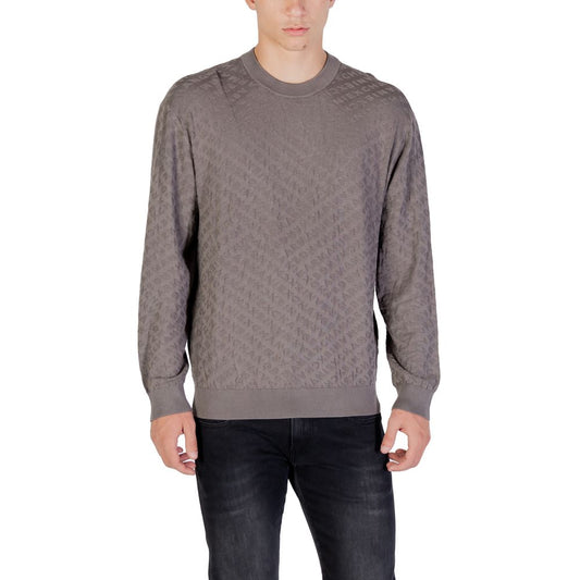 Sweatshirt by Armani Exchange for men in polyamide viscose gray features an exquisite silhouette, showcasing and crew neckline details for a exquisite look.