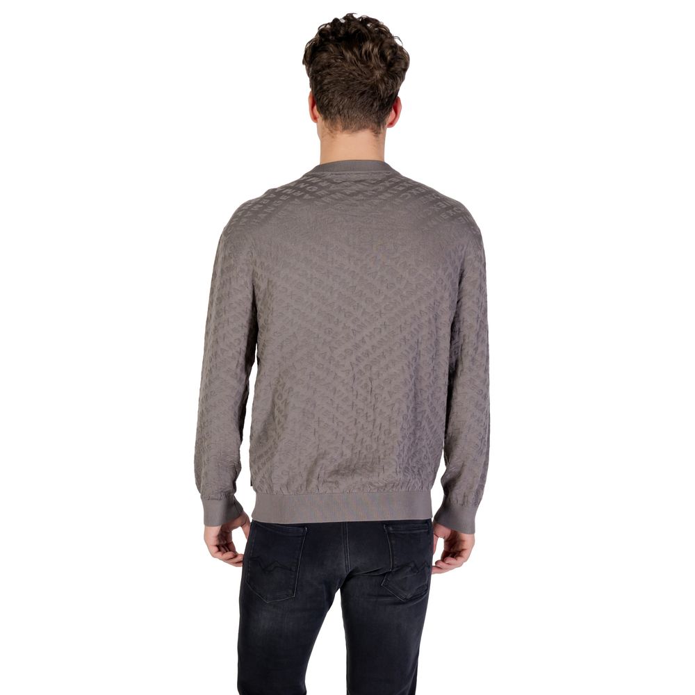 Sweatshirt by Armani Exchange for men in polyamide viscose gray features an provocated silhouette, detailed with a provocated and a refined crew neckline for a sophisticated aesthetic.