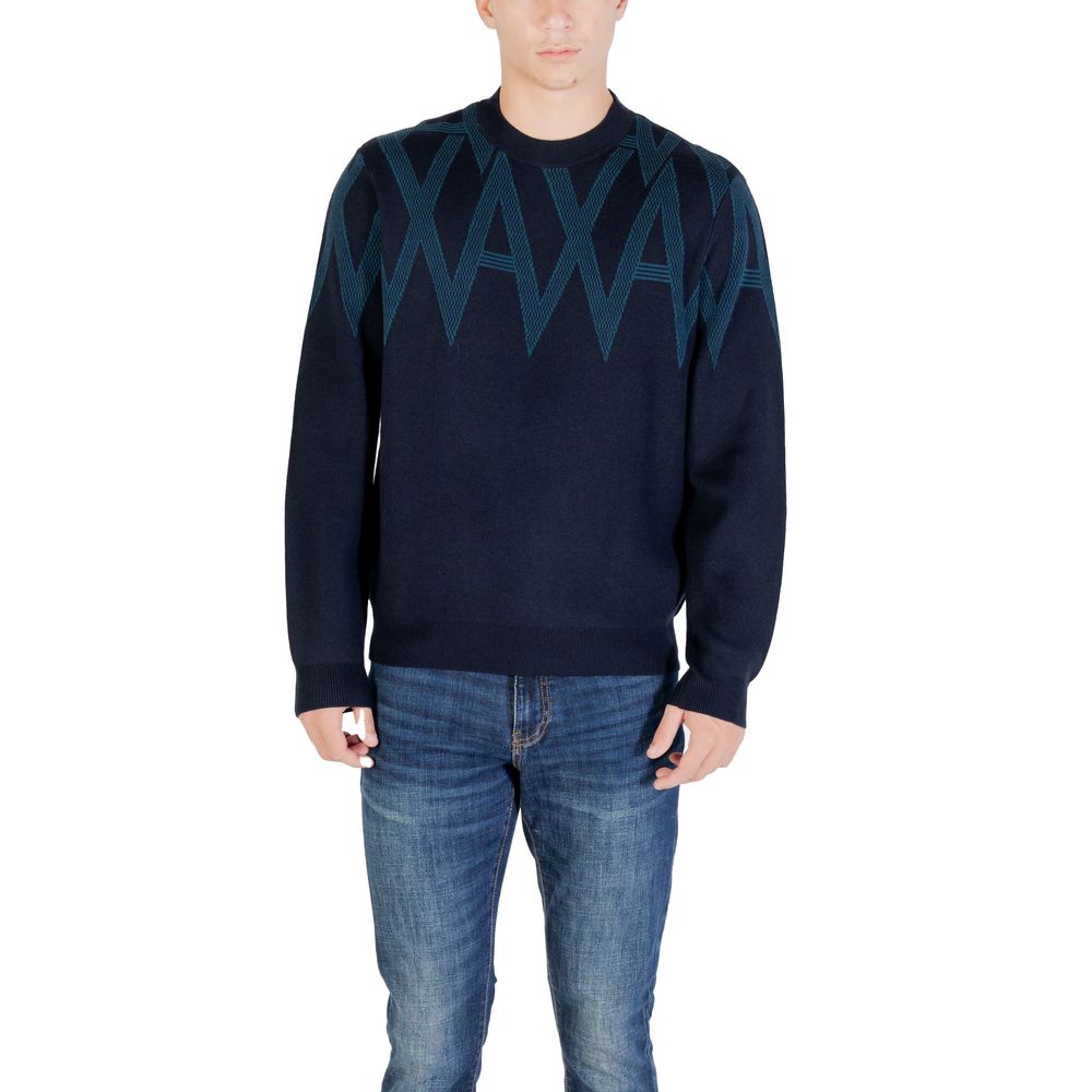 Sweatshirt by Armani Exchange for men in cotton & marabou wool black features an magnificent silhouette, showcasing a sophisticated crew neckline and detail for a truly magnificent finish.
