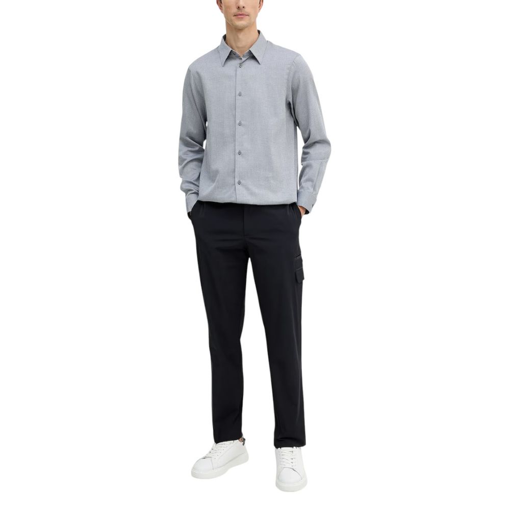 Shirt by Armani Exchange for men in cotton black & white showcases a sleek silhouette, elegantly detailed with a sleek and for a sleek finish.