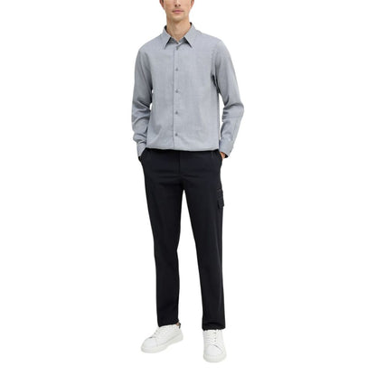 Shirt by Armani Exchange for men in cotton black & white showcases a sleek silhouette, elegantly detailed with a sleek and for a sleek finish.