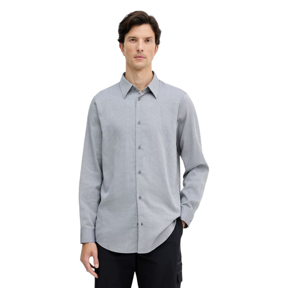 Shirt by Armani Exchange for men in cotton black & white, featuring a nuanced and nuanced for a sophisticated finish.