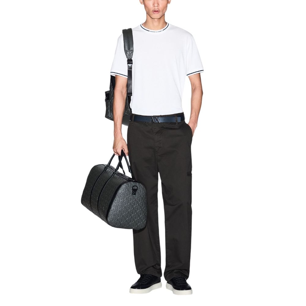 T-Shirt by Armani Exchange for men in cotton white features an on trend silhouette, perfectly showcasing a on trend and crew neckline for an elevated aesthetic.