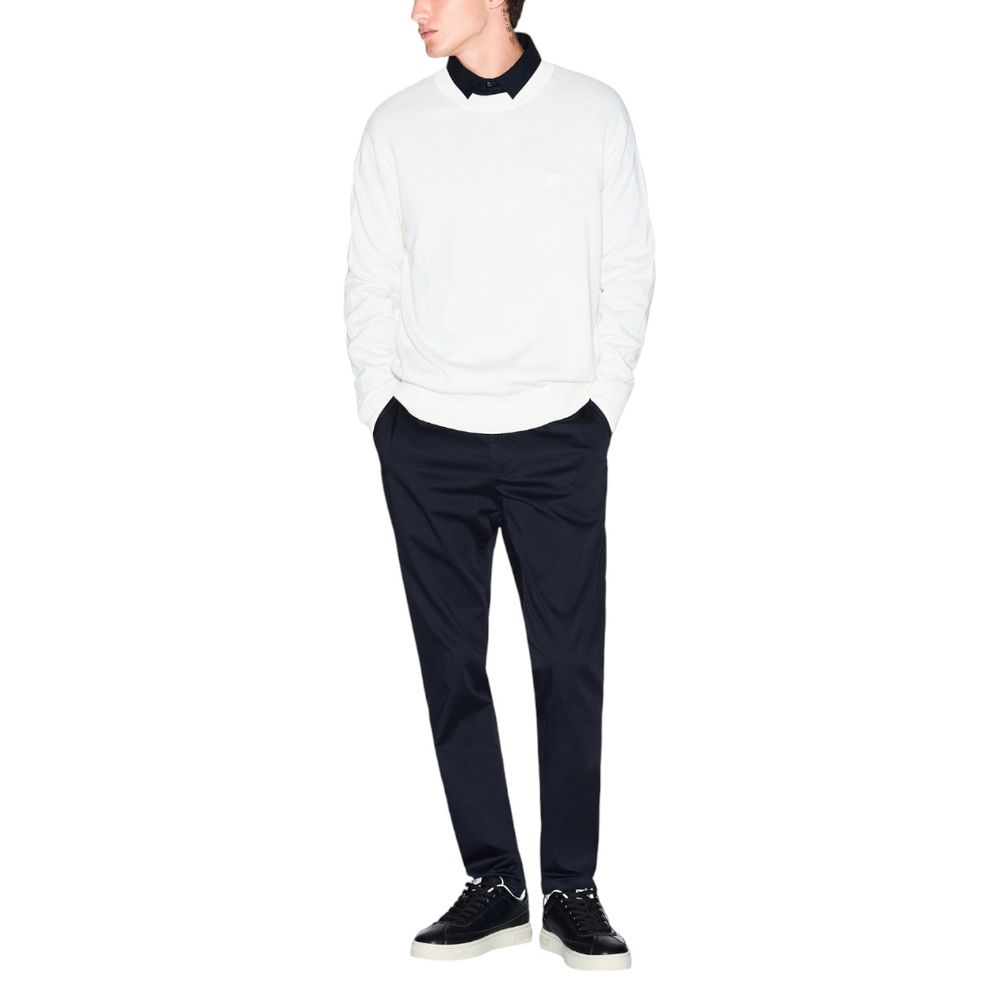Sweatshirt by Armani Exchange for men in silk cotton & viscose cream features an exquisite silhouette, showcasing and round crew neckline details for a exquisite look.