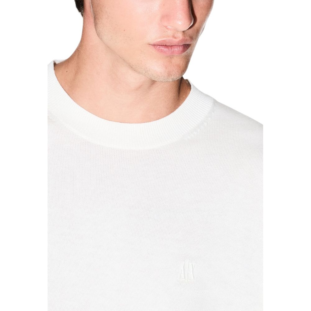 Sweatshirt by Armani Exchange for men in silk cotton & viscose cream features an enviable silhouette, showcasing a premium and refined round crew neckline for a truly enviable finish.