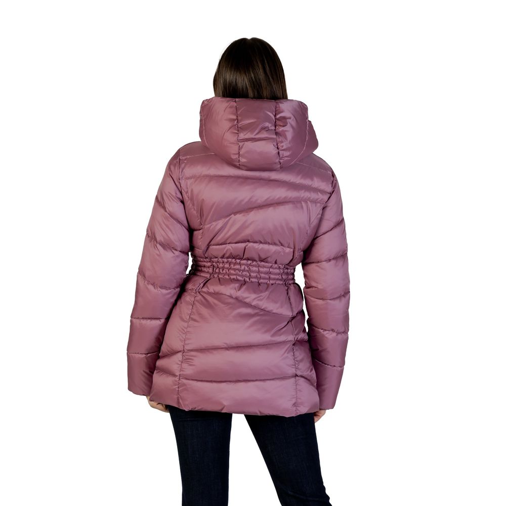 Hooded Bomber Jacket by EA7 Emporio Armani for women in polyamide purple features an on trend silhouette, showcasing refined lightweight, hooded & insulated and a sophisticated hooded neckline for a truly on trend finish.