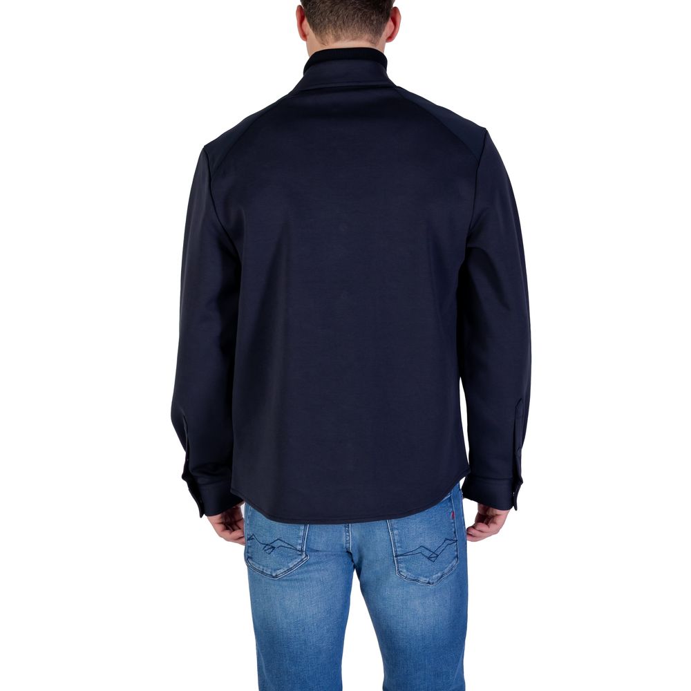 Shirt by Antony Morato for men in cotton polyester blue features an polished silhouette, showcasing a sophisticated turtle neckline and detail for a truly polished finish.