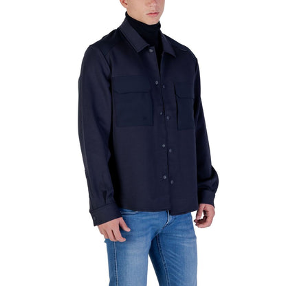 Shirt by Antony Morato for men in cotton polyester blue, featuring a nuanced and nuanced turtle neckline for a sophisticated finish.