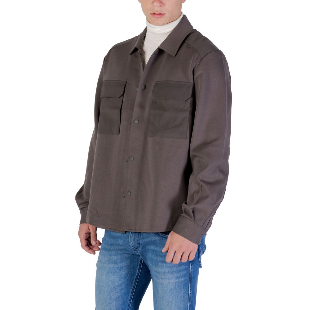 Shirt by Antony Morato for men in denim cotton green, featuring a nuanced and nuanced turtle neckline for a sophisticated finish.
